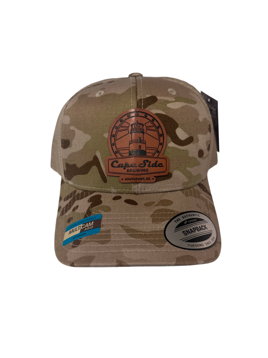 Cape Side Brewing Leather Patch Retro Camo Trucker Cap -  6606