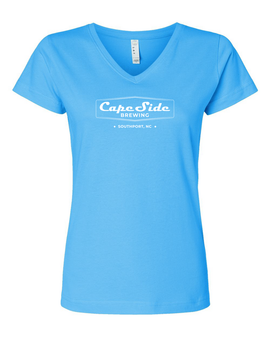 Cape Side Brewing White Badge Women's Fine Jersey V-Neck Tee - 3507