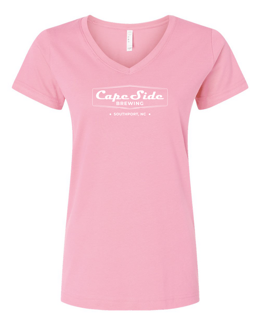 Cape Side Brewing White Badge Women's Fine Jersey V-Neck Tee - 3507