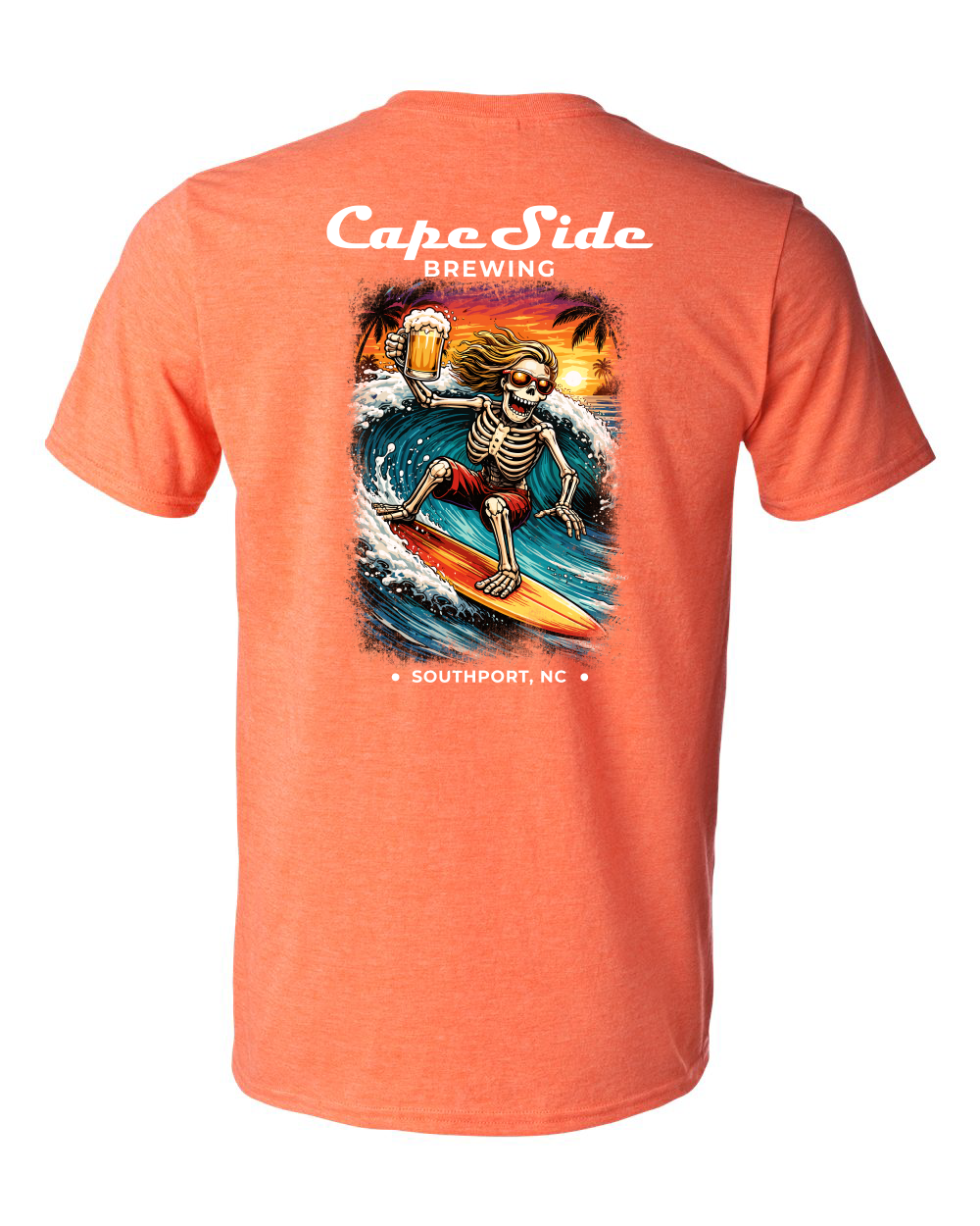 Cape Side Brewing Surfing Skeleton Unisex Softstyle® T-Shirt - 64000